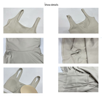 Robe de tennis pour femme à col carré, haute élasticité, avec short intégré et poche, 2 en 1, soutien-gorge intégré, robe de sport pour le golf