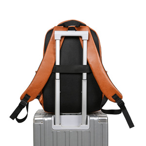 Men's <b>Backpack</b> Large Capacity 14 Inch Laptop Bag For Commuting Travel Solid Color Black <b>Brown</b> Khaki - Product Image 4