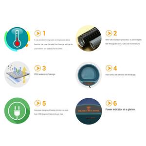 Bol d'eau d'alimentation pour animaux de compagnie <span class=keywords><strong>anti</strong></span>-glaçage extérieur pour garder la chaleur avec résistant à la mastication pour poulets chien <span class=keywords><strong>chat</strong></span> bol d'eau chauffé à batterie - Product Image 3