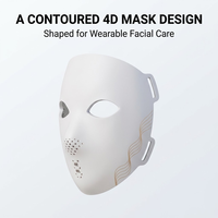 Appareil de beauté facial en silicone flexible avec LED 415nm, 630nm, 850nm et 1072nm