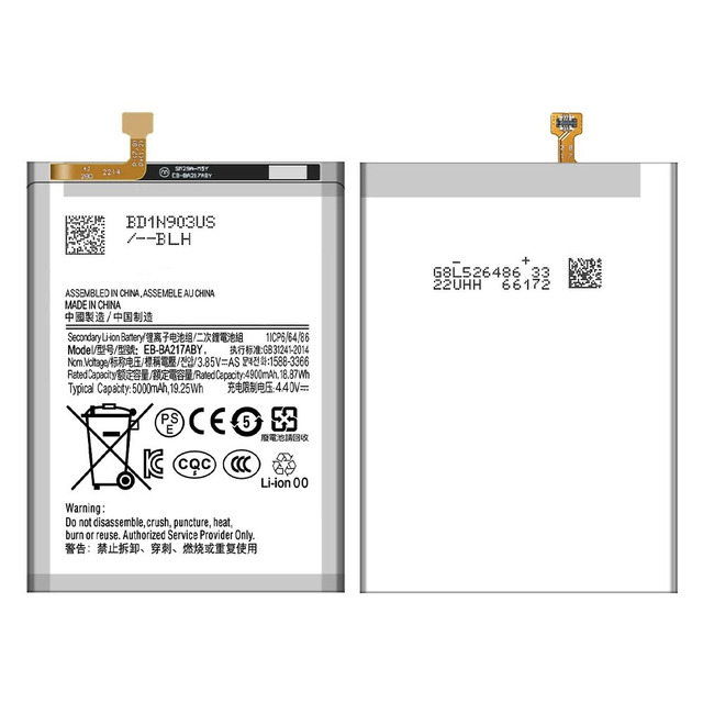 EB-BA217ABY 5000mAh Li-polymer Replacement Battery A21s CE RoHS FCC Certified 800 Cycles 12-Month Warranty Double IC Protection