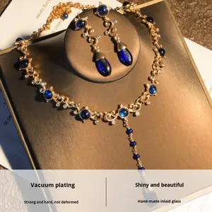 Di fascia alta in lega ZOAO G1090 Klein Blue vite Micro inserto lungo ciondolo collana donna 2025 nuovi gioielli retrò all'ingrosso - Product Image 3