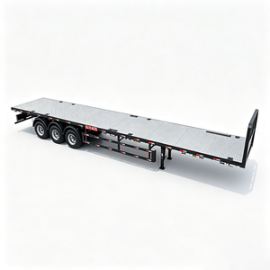 LUYI Steel Flatbed Semi <strong>Trailer</strong> Anti-deformation General Cargo Platform Equipped with 1.5m Front <strong>Bulkhead</strong> 60t Payload - Product Image 6