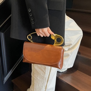 Bolso de Mano Pequeño para Mujer 2026, Negro, de PU Suave, <span class=keywords><strong>con</strong></span> Asa de Pin, Bolso Cruzado de Cuero Vegano, Asas Metálicas Doradas, <span class=keywords><strong>Cadena</strong></span> para el Hombro - Product Image 6