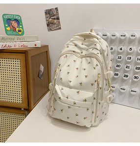 Sac à dos cartable imprimé de grande capacité à la mode Sac à dos léger et décontracté pour filles Sac à dos polyvalent pour le lycée - Product Image 6