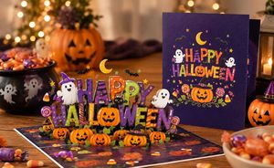 Wholesale Handmade Pop up Happy Halloween Greeting Card Trick or Treat Souvenir Card <strong>Kids</strong> Halloween <strong>Party</strong> Favor Gift <strong>Invitation</strong> - Product Image 3