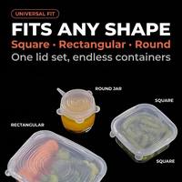 Couvre-aliments extensibles en silicone réutilisables YMS, polyvalents, transparents, sans BPA, universels
