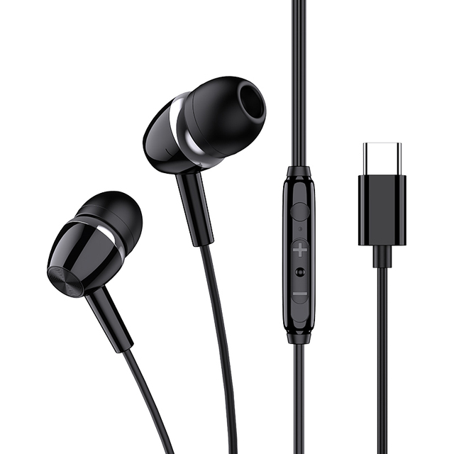 JOKADE Wired Type-c Earphones with Microphone Sport Running 1.2m Wholesale Price Horn 14.2mm Type-c 3.5mm Earphone for Phone