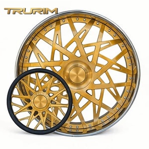 Cerchi in Lega Forgiati Trurim Oro Rosa a <span class=keywords><strong>100</strong></span> Razze con Incrocio a X e Canale Profondo, 15-16 Pollici 5x120.65 per Mercedes W205 C63 CLS Classic AMG - Product Image 3