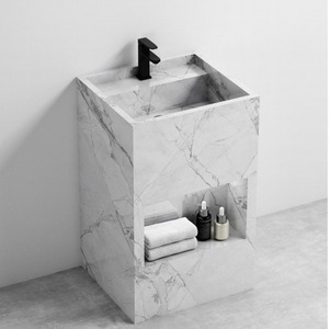 Lavabo de Pedestal CR de 50x45cm, Blanco Brillante, de una Sola Pieza - Product Image 2