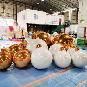 كرة مرآة قابلة للنفخ لعيد الميلاد، كرة معدنية لامعة عملاقة من البلاستيك لتزيين الحفلات والمناسبات، توريد بالجملة - Product Image 3