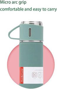 Christmas <b>Gift</b> 3-Piece Eco-Friendly <b>Large</b> Capacity Outdoor Travel Coffee/Tea Thermos Vacuum Flask Stainless Steel Water Bottle - Product Image 4