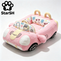 Lit pour animaux de compagnie en forme de voiture de sport de luxe, tapis pour chien en peluche super chaud pour l'hiver, canapé-lit pour animaux de compagnie amovible et lavable