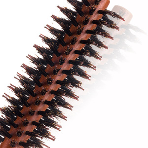 <b>Round</b> <b>Brush</b> Boar Bristle Wood Handle Angled And Straight Hair Styling Tool For General Population - Product Image 5