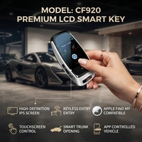 CF920 Kunci Mobil Pintar Universal Layar Sentuh LCD Kunci Mobil Remote Tanpa Kunci Anti Hilang untuk Semua Kendaraan dengan Tombol Start