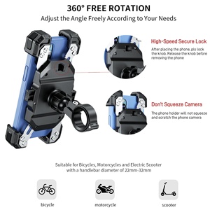 Support de téléphone pour <span class=keywords><strong>vélo</strong></span> Kewig à rotation à 360 degrés, utilisation d'une seule main, libération en une seconde, support de téléphone pour extérieur, accessoires de moto - Product Image 4