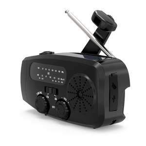 Cargador de Teléfono Elanby con Banco de Energía de 2000 mAh, Manivela, Linterna LED, Radio Meteorológica AM/FM NOAA, Pantalla Digital Portátil - Product Image 5