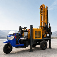 Machine de forage de puits d'eau portable Feiyang 300m à moteur diesel, montée sur tricycle, diamètre 140-254mm
