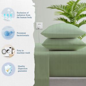 Taie d'oreiller en fibre d'argent brodée pour protection contre les radiations et mise à la terre, en coton biologique, écologique, pour un sommeil sain à la maison - Product Image 6