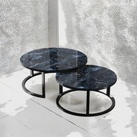 Table basse en marbre à deux pièces, très vendue, moderne, ronde, pour salon, avec pieds en métal, table de bureau