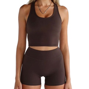 Top sans manches respirant de haute qualité pour femmes, longueur mi-longue, dos nageur, crop top avec rembourrage amovible, pour l'entraînement, la salle de sport, le yoga - Product Image 4