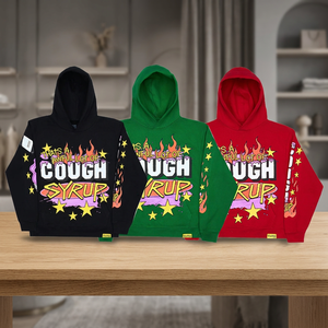 Sudadera con Capucha ALOCS Po V2 con Estampado de COUGH SYRUP, Tejido de Punto, Diseño Personalizado, Moda Invernal, Hip Hop, Unisex, Transpirable, 100% Algodón, con Bolsillos - Product Image 3