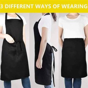 Tablier personnalisé avec logo noir, blanc, rose, tablier de serveur/serveuse en coton pour restaurant, tablier de cuisine pour femme et homme avec poche, idéal pour BBQ et chef - Product Image 2