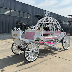 Prix d'usine en gros : Carrosse de mariage électrique sans chevaux, en métal et osier, modèle Princesse Citrouille Cendrillon, pour la vente de souvenirs - Product Image 1