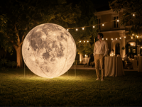 Ballon lunaire gonflable géant réaliste avec LED lumineuses pour la décoration de mariage en plein air, fête, événement, grande lumière lunaire gonflable