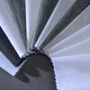 100% polyester micro dot thermal bonded non woven fusible interlining for shirt suit coat 9018 7025