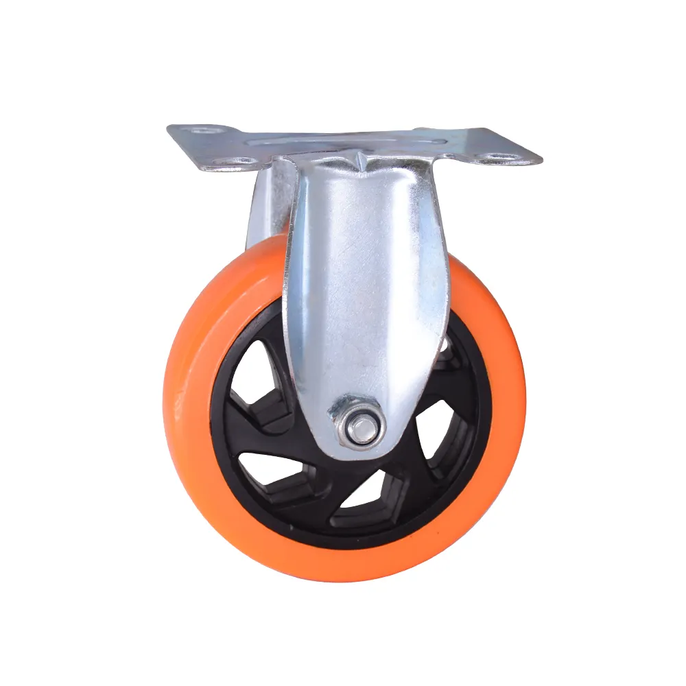 3/4/5 inch nhiệm vụ trung bình xe đẩy công nghiệp Caster bánh xe PVC tấm cố định Castor cho xe đẩy