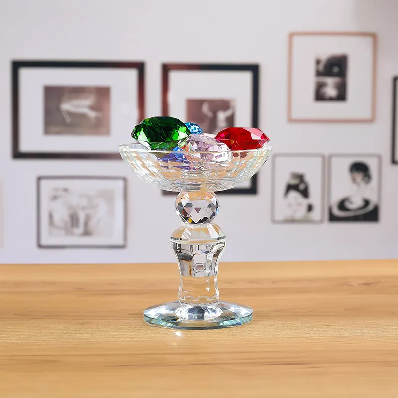 Kristal Modern Piring Buah Kristal Buah Tray Bowl Stand untuk Acara Pesta Dekorasi Rumah
