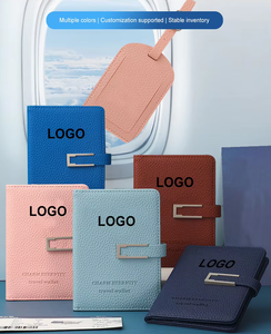 Çok Fonksiyonlu Hırsızlık Önleyici Pasaport Bilet Tutucu Deri PU Deri Pasaport Tutucu Seyahat Çantası Etiketi Hediye Seti Kalemli - Product Image 6