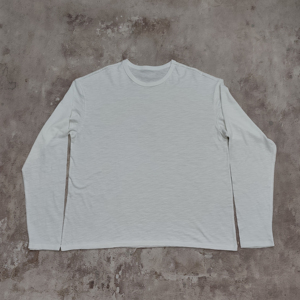 <span class=keywords><strong>Camiseta</strong></span> de Algodón Slub de <span class=keywords><strong>Manga</strong></span> <span class=keywords><strong>Larga</strong></span> de Alta Calidad para <span class=keywords><strong>Hombre</strong></span>, Estilo Vintage Lavado, Tejido Ligero, Corte Holgado Oversize, Venta al por Mayor - Product Image 5