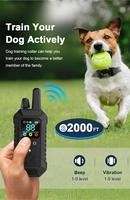 2000ft Fernbedienungs-Hundetrainingshalsband, Wiederaufladbar IP67 Wasserdicht mit Piep-, Vibrations- und Schockmodi, Anti-Bell- und Trainingsfunktion für Haustiere im Freien