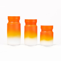 Vente en gros d'usine, emballage personnalisé de couleur orange, conteneur pour compléments alimentaires, flacon vide pour pilules et capsules, emballage pour médicaments