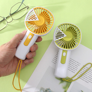Ventilateur portatif rechargeable USB, petit ventilateur pour usage extérieur avec moteur DC, couleur jaune - Product Image 1