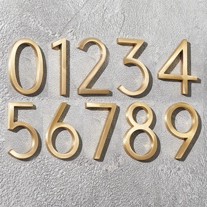 Plaques de porte extérieures modernes en aluminium noir/blanc Cosun de 6 pouces, écologiques, illuminées, avec revêtement en poudre, numéro de <span class=keywords><strong>maison</strong></span>, adhésif 3M - Product Image 1
