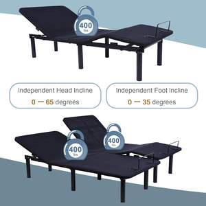 Tecforcareスプリットキング調整可能ベッドベースデュアルリモート4充電ポートワイヤレスコントロールマッサージゼロ重力ベッドフレーム - Product Image 2