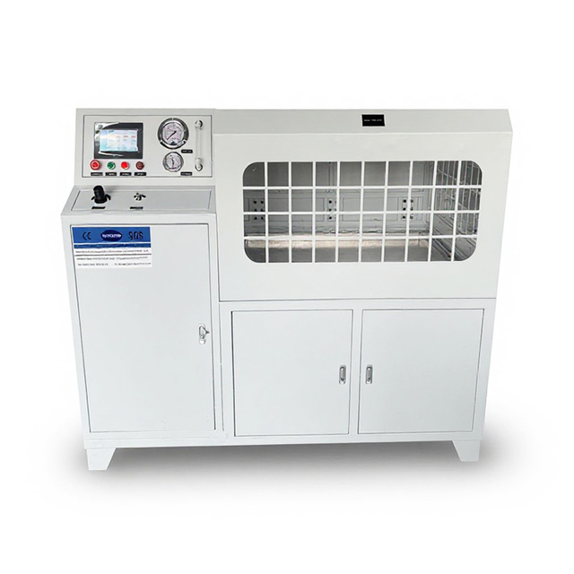 PLC-Controlled Hydraulic Test Bench with Protect Chamber to Pipe Bursts Tests to Factory