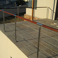 Fabricant personnalisé en acier inoxydable 304 Balustrade de main courante de câble de balcon intérieur extérieur rampe de câble d'escalier en aluminium