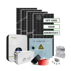 Système solaire 10kw Kit de panneau solaire Générateur d'énergie 5KW hors réseau 10kw Systèmes d'énergie solaire domestique