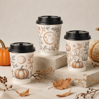 Gobelet en carton à double paroi Witch, personnalisé avec logo, motif crâne, en kraft ondulé, isolé, résistant à la chaleur, 16 oz, prix usine