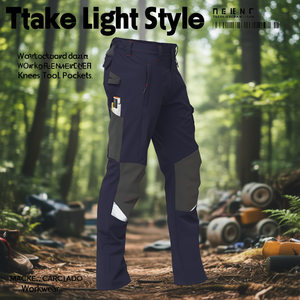 Ttake Light Style Trousers Workwear Dark Blue Reinforced Knees <b>Tool</b> Pockets - Product Image 3