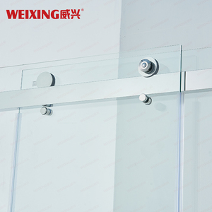 Weixing buena calidad 304 acero inoxidable sin marco Hotel <span class=keywords><strong>baño</strong></span> doble deslizamiento Pantalla de ducha de vidrio templado - Product Image 6