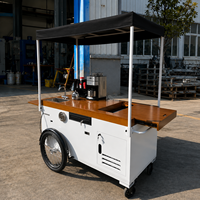 Chariot de bar mobile multifonctionnel personnalisé, distributeur de boissons froides et de bière, table de service pour hôtel, support à boissons d'extérieur, couleur café