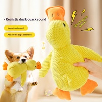 Jouet en peluche pour chien, en forme de canard, pour soulager les poussées dentaires et l'ennui, apaisant, sonore et interactif