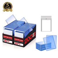 Combo de protège-cartes et pochettes personnalisables avec logo, 35pt, 3x4 pouces, 100+100 pièces pour la protection des cartes de sport