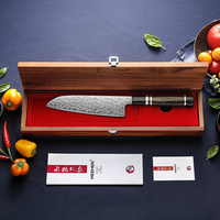 Couteau de chef japonais haut de gamme HEZHEN ZDP189, couteau à trancher en acier damas, couteaux de cuisine Santoku avec manche en résine octogonale