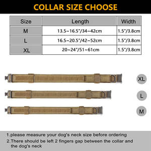 Collar de perro de servicio pesado ajustable personalizable Pastor Alemán de nailon táctico para caminar - Product Image 5